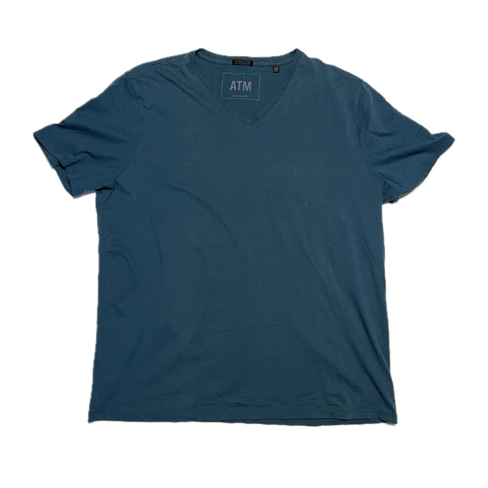ATM Anthony Thomas Melillo Men's Blue V-Neck Tee Size XL